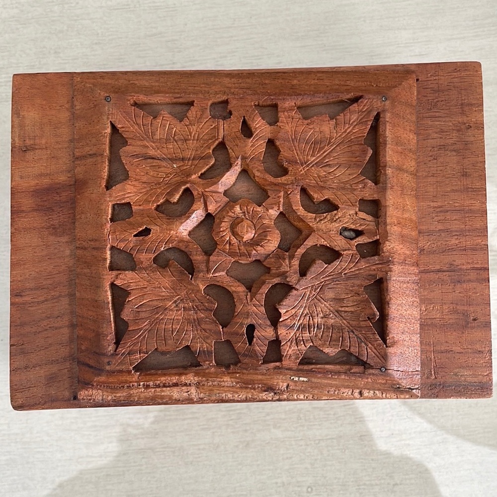 Wood Carved Vintage Box